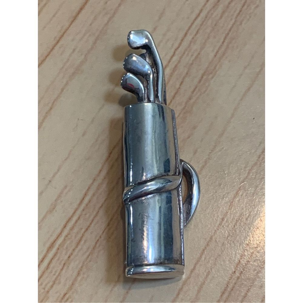 Golf Clubs and Bag Sterling Silver Pin Brooch #golf